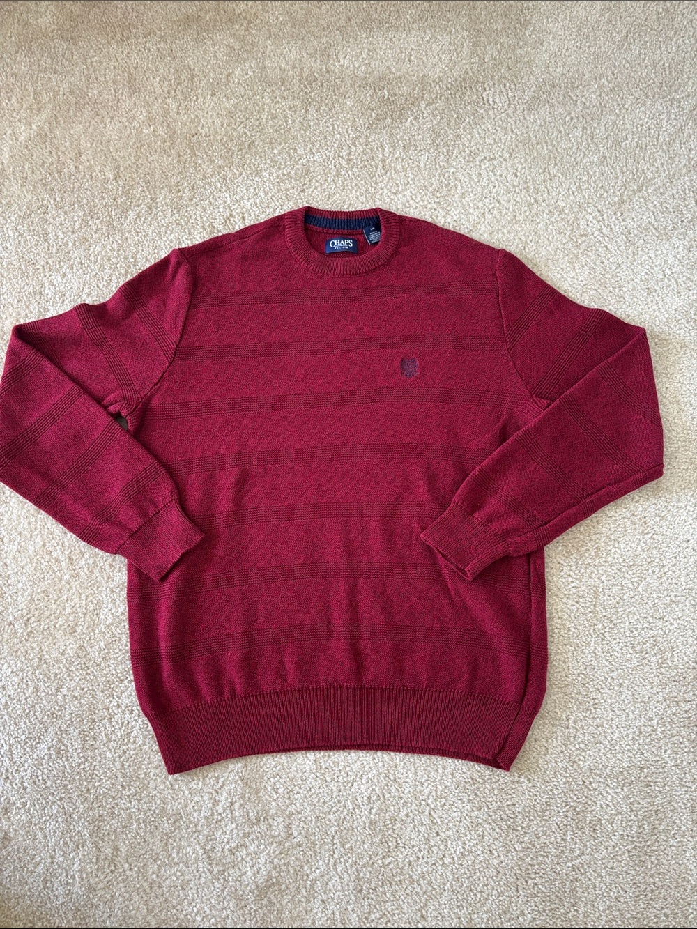 Chaps Men’s Crewneck Sweater - Wine Red